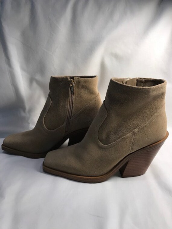Vince Camuto Designer Beige Leather Suede Boots "… - image 5