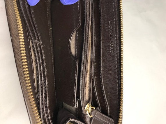 Michael Kors Jet Set Solid Dark Brown Leather Zip… - image 7