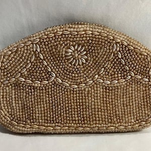 Bolso de noche vintage con cuentas de perlas - ¡Clutch "Hecho en Japón"!