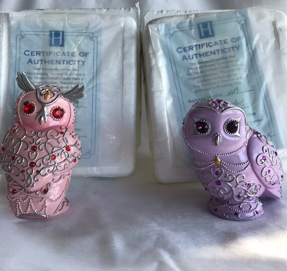 Thomas Kinkade Crystal Owls of Elegance Collection! Set of 2! - Etsy