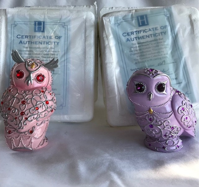 Thomas Kinkade Crystal Owls of Elegance Collection! Set of 2! - Etsy