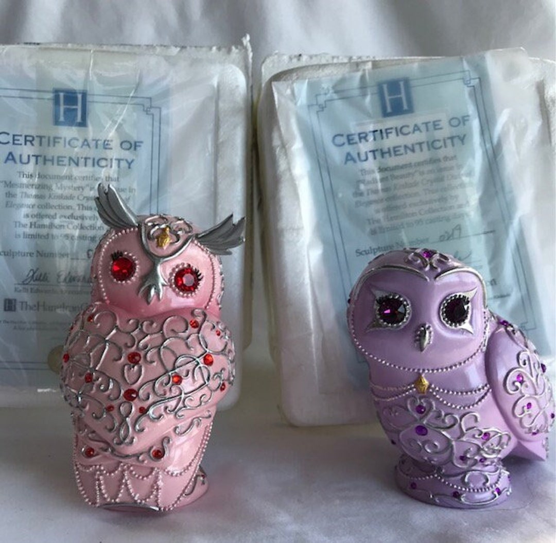 Thomas Kinkade Crystal Owls of Elegance Collection! Set of 2! - Etsy