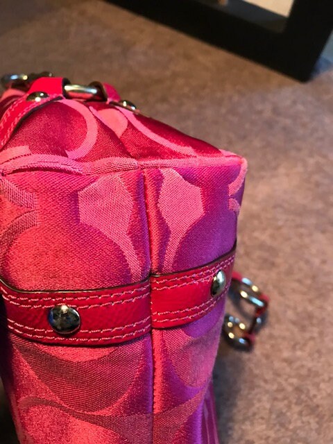 Coach Zoe Hobo Fuchsia Pink Patent Leather Bag F12735