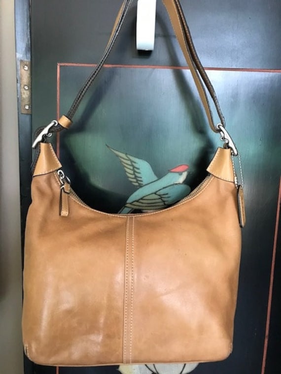 Coach legacy Convertible Light Brown Soft Leather Shoulder crossbody Bag D06I 9566 With Logo Charm Tag Attached Etsy
