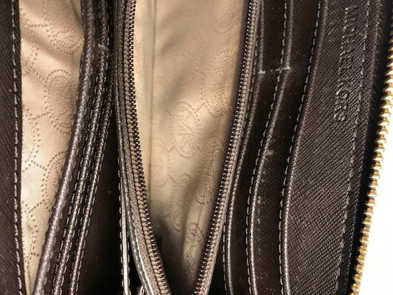 Michael Kors Jet Set Solid Dark Brown Leather Zip… - image 5