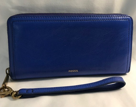 Fossil Designer Emory Lamb Leather Women's Royal … - image 1