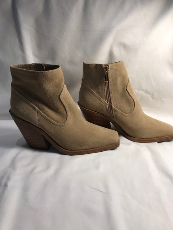 Vince Camuto Designer Beige Leather Suede Boots "… - image 3