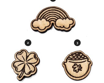 Laser Cut Wooden St Patrick's Day Stud Collection – DIY Earring Blanks
