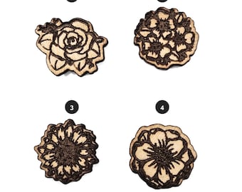 Laser Cut Wooden Floral Stud Collection – DIY Earring Blanks for Makers