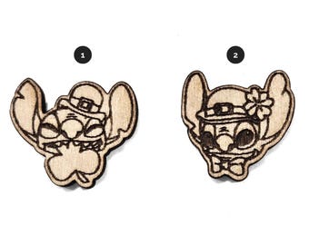 Laser Cut Wooden St Patrick's Day Stitch Stud Collection – DIY Earring Blanks