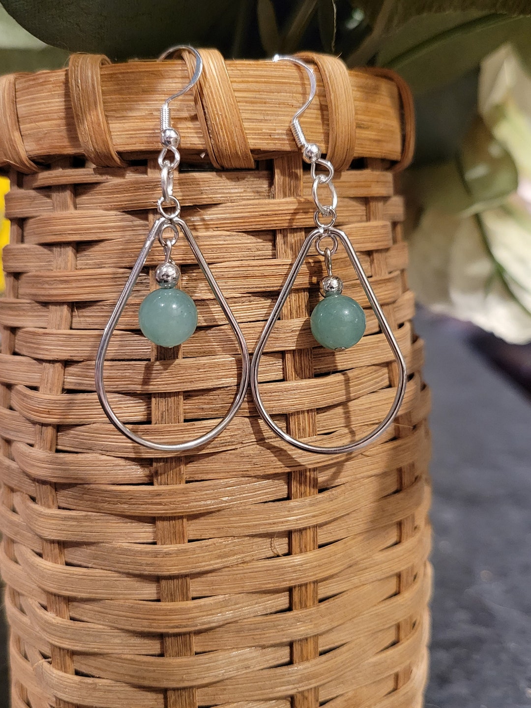 Teardrop Upcycled Hoop Earrings
