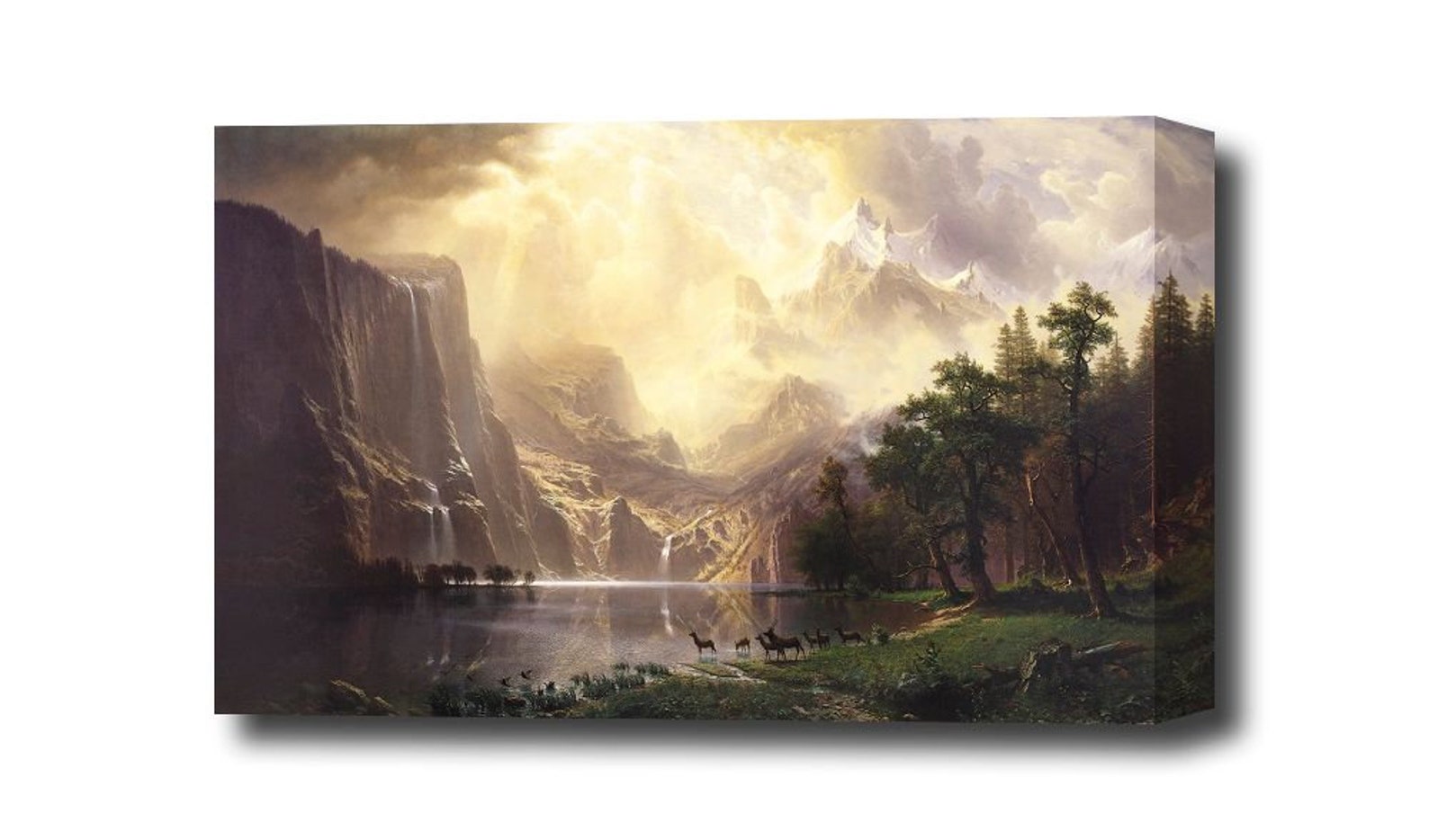 Albert Bierstadt Among the Sierra Nevada Mountains Canvas Art | Etsy
