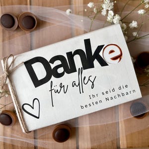 MESSAGGIO TOFFIFEE: Fascetta – Idea regalo fai da te Prodotto digitale Grazie vicino / Famiglia di vicini 3 varianti Grazie di quartiere
