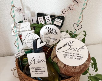 Housewarming gift bread salt | 13 labels | direct download | housewarming gift for homeowners, topping-out ceremony, moving house, apartment | PDF DIY print