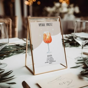 Aperol Spritz | Poster | Aperoli Rezept | Aperol Spritz Mischung | Anleitung Getränk mixen | Aperitif | Hochzeit | Geburtstag pdf Download