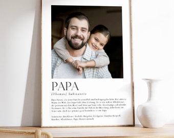 Personalisiertes Vatertags-Poster | Vater | Definition Papa | benutzerdefiniertes Poster | Familie Family | Geschenk an Papa Papatag digital