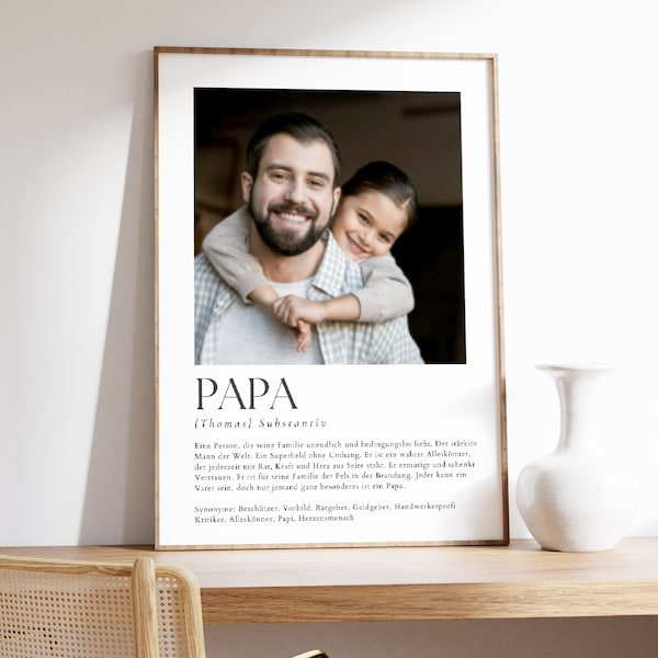 Personalisiertes Vatertags-Poster | Vater | Definition Papa | benutzerdefiniertes Poster | Familie Family | Geschenk an Papa Papatag digital