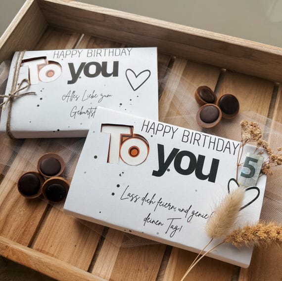 TOFFIFEE BOTSCHAFT: Banderole –DIY Geschenkidee | Digitales Produkt | Geburtstag Happy Birthday 2 Varianten kleines Geschenk Alles Gute
