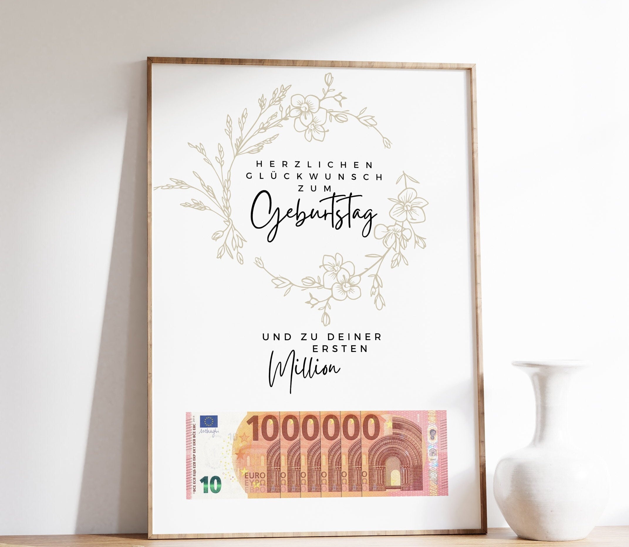 Personalisierte Geldgeschenk-Bilderrahmen – 'Deine Erste Million' Für Geburtstag, Geschenk Für Jungen & Mädchen