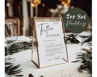 Tattoo sign | Tattoo station | Wedding | Poster sign | Photo | Tattoos | Digital download | Wedding sign | Instant print | PDF 3 versions