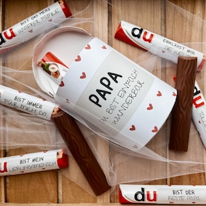 DUPLO BOTSCHAFTEN: 36 Sprüche u. 2 Banderolen – Süße Botschaften an (d)einen PAPA- Geschenk Vatertag- Geschenk an Vater Papa Geburtstag Bild 1