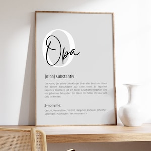 Poster mural &quot;Grandpa&quot; definition - digital download - 4 variants - beige and grey - Father&#39;s Day / Father&#39;s Day gift / Thank you Grandpa - pdf