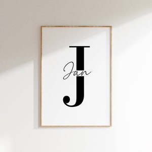 Cartel con nombres | letras | fondo de pantalla personalizado | cartel con nombre | Regalo Mudanza Cumpleaños Amor A-Z Nombre Letra inicial