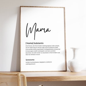 Poster Wall Art "Mom" Definition - Digital Download - 2 Versions - Black & White - Mother's Day / Mother's Day Gift / Thank You Mom | Mom - PDF