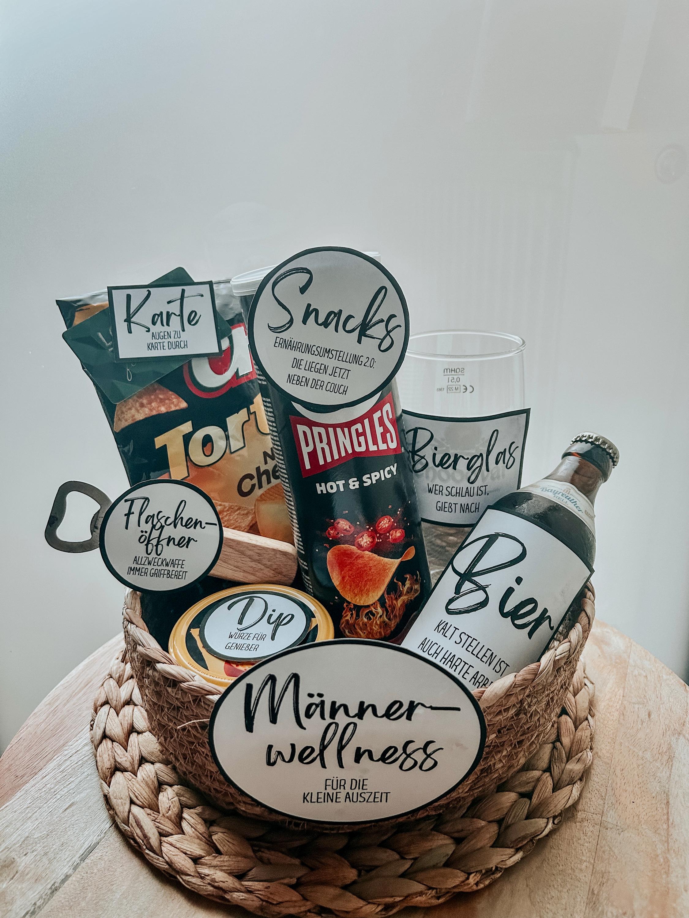 Geschenk für Männer | 10 Etiketten |Männergeschenk | Geschenkkorb für Mann | Papa | Ehemann | Männerwellness Geburtstagsgeschenk Dowload pdf