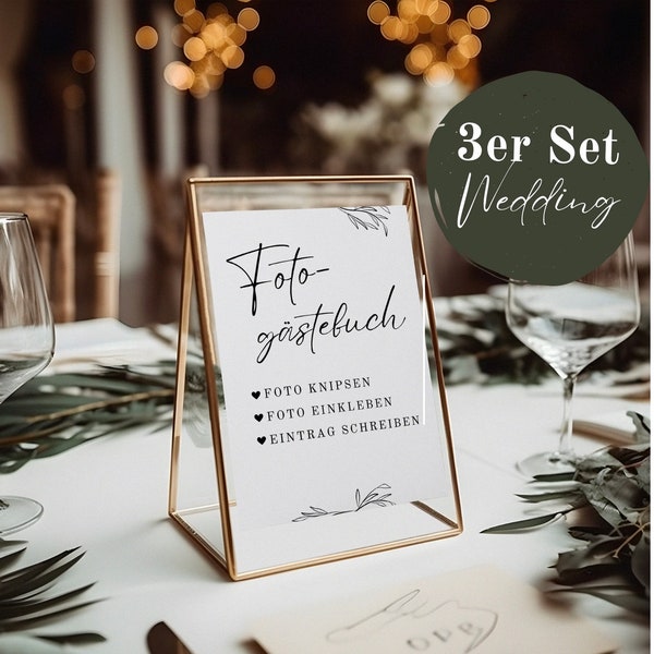 Gästebuch-Schild | Wedding | Poster Schild | Foto | Polaroid | digital download | Hochzeit Schild | Eingangsbereich | in 3 Versionen pdf