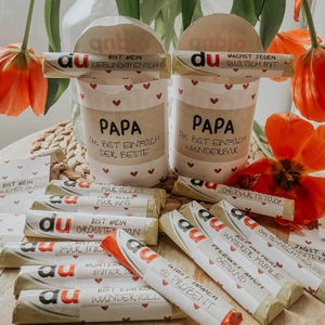 MENSAJES DUPLO: 36 refranes y 2 banderolas - mensajes dulces para (tu) PAPÁ - regalo del Día del Padre - regalo para papá, cumpleaños de papá