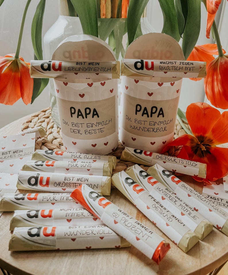 DUPLO MESSAGES: 36 sayings and 2 banderoles - sweet messages for (your) DAD - Father's Day gift - gift for father, dad's birthday image 1