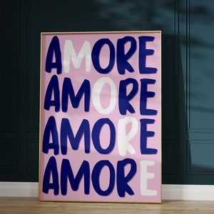 more amore | Poster | Love | Moving gift | More love | More Love | digital download pdf | Wallpaper | Italian | Italian | Amor