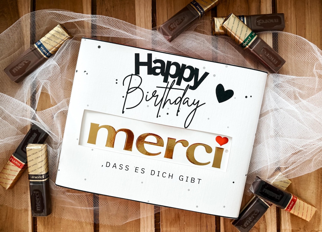 Merci MESSAGE: Banderole – DIY Gift Idea Digital Product Birthday Happy ...