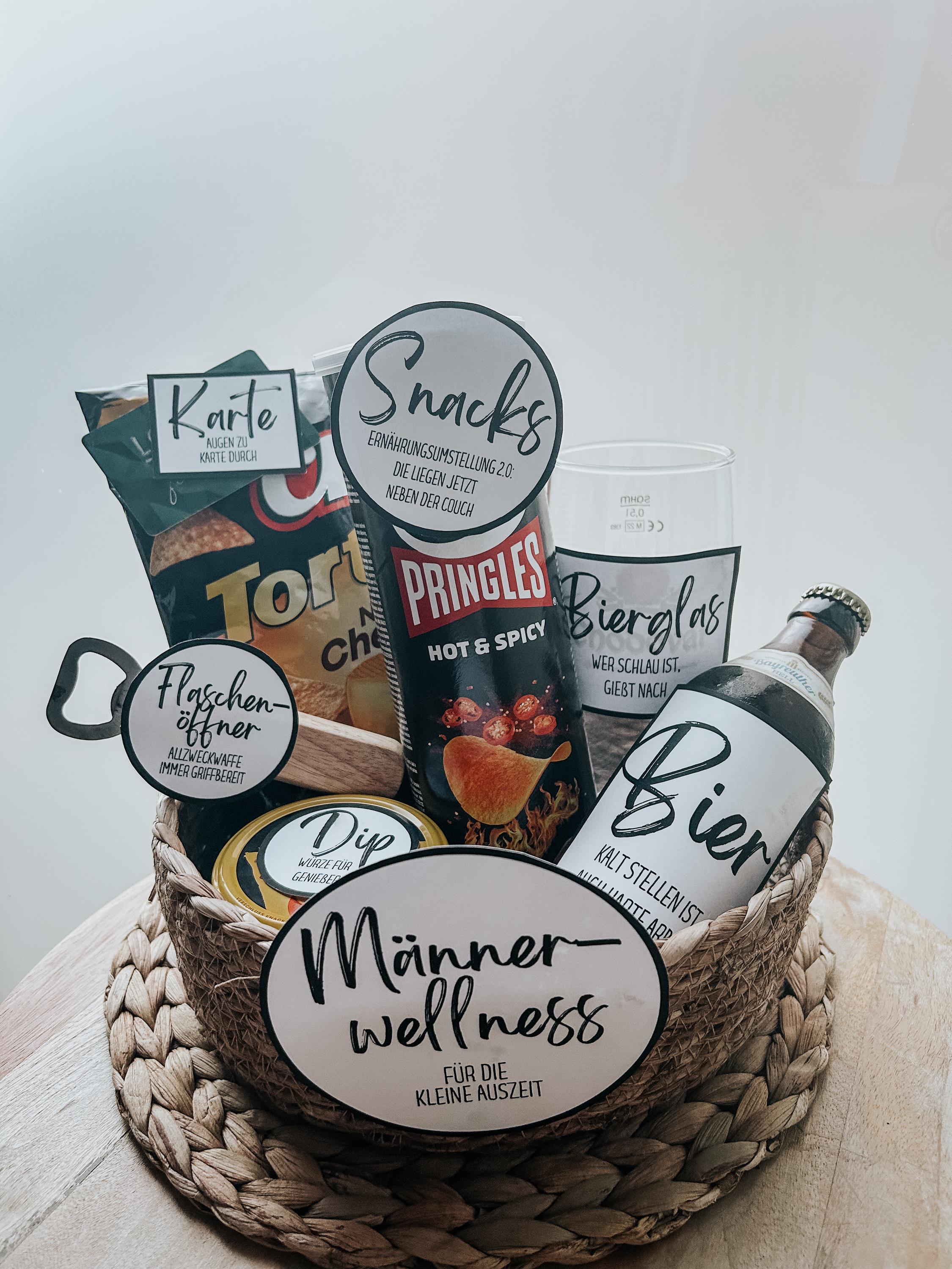 Geschenk für Männer | 10 Etiketten |Männergeschenk | Geschenkkorb für Mann | Papa | Ehemann | Männerwellness Geburtstagsgeschenk Dowload pdf