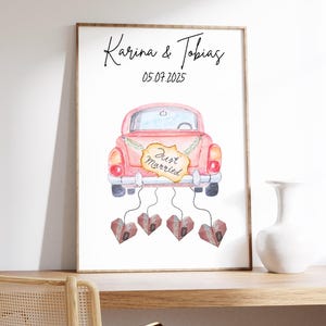 Geldgeschenk | Hochzeit | Geld | Bilderrahmen Auto Car | pdf DIY Druck | Wedding | Geschenk Money Hochzeitsauto Brautauto Bus Bullybus