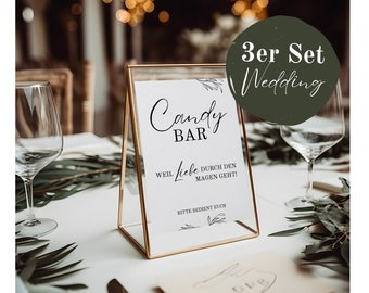 CANDYBAR | Süßigkeiten Wedding | Poster Schild | food soulfood | Hochzeit Schild | Essbereich | Tafel |sofort print |  3 Versionen pdf