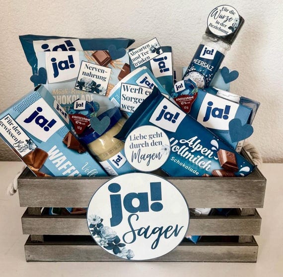 ja Sager Korb Etiketten | DIY Hochzeitsgeschenk | Druckvorlage pdf 3 Größen | Geschenkkorb "Ja" Hochzeitskorb | Hochzeit DIGITALES PRODUKT