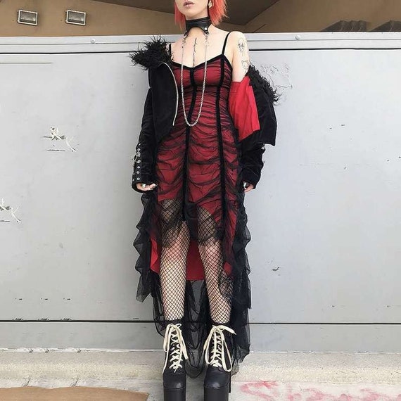 steen dam geduldig Jurk Harajuku Emo Gothic Goth Victoriaanse Punk Steampunk - Etsy Nederland