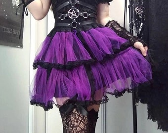Skirt PURPLE RAIN| HArajuku Lolita Alternative Goth Gothic Aesthetic KAwaii Egirl Grunge Punk Steampunk