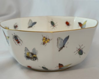 Princess Royale Fine Bone China Bowl Insects, Butterflies, Bees, Ladybirds