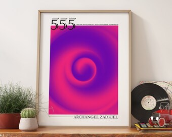 555 Print, Angel Numbers Poster, Spiritual Print, Gradient Wall Art, Gradient Home Decor, Positive Affirmation, Wall Art