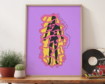 Póster retro de Aura de los años 70: arte inspirador sobre salud mental
