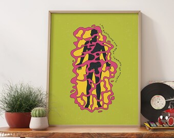 Inspirational Prints Motivational Quotes Aura Poster Home Wall Art I 70s Art Retro Decor I Mental Health Aesthetic Room Decor I Wall Art