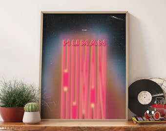 Psychedelic Human Art Print, Retro Y2K Dorm Decor