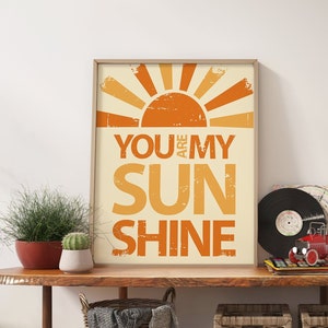 70s wall art, Sunshine art print,