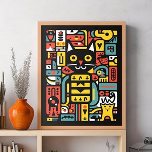 Keith Haring Style Pop Art Poster - Bauhaus Wall Art  Retro Poster, Aesthetic Room Decor Bauhaus Print Museum Poster