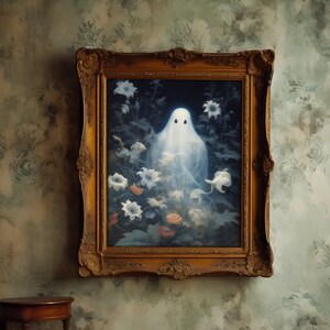 Gespenst Botanischer Garten Dark Academia Halloween Dekoration Gespenst Wandkunst, Spooky Art Prints, Vintage Poster, Haunting Gothic Decor