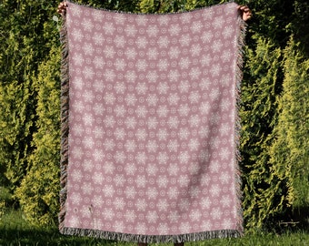 Cotton Woven Christmas Blanket, Holiday Tapestry, Sofa Cover