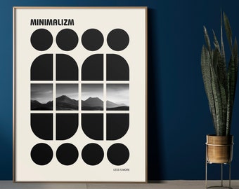 Minimalist Wall Art Bauhaus Print Abstract Geometric Poster, Modern Neutral Wall Art Minimal Art Aesthetic Room Decor
